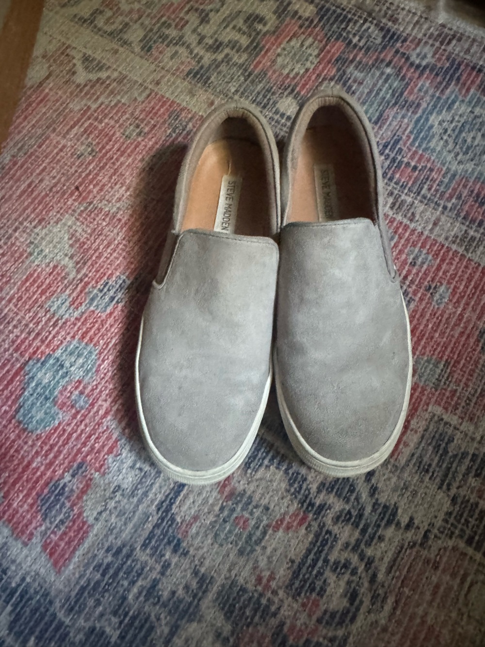 Steve Madden Gray Suede Slip-On Loafers